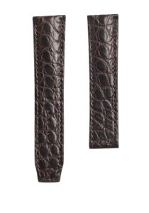 Dark Brown Round Grain Alligator Watch Strap For Maurice Lacroix Masterpiece MP6347