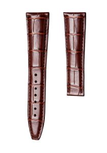 Brown Alligator Leather Watch Strap Front View For Maurice Lacroix Masterpiece MP6347 MP6607 120mm+80mm