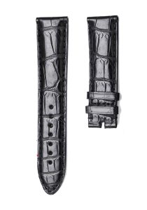 Montblanc Star Classique U0107115 Alligator Leather Watch Strap Black Glossy 22mm Lug 20mm Buckle Front