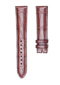 Montblanc Star Classique U0107115 Alligator Leather Watch Strap Brown Glossy 19mm Lug 17mm Buckle Front