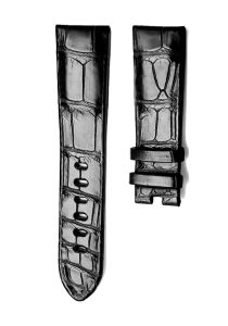 Montblanc TimeWalker 09674 Alligator Leather Watch Strap Black And Black Front