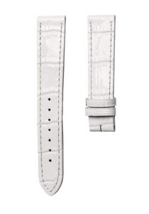Nomos Tangente 123 Cane Grain Cowhide Leather Watch Strap Off White Glossy Front