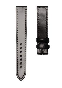 Nomos Tangente 123 Shell Cordovan Leather Watch Strap Black Front