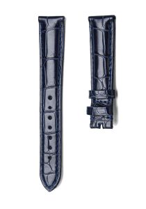 Blue Alligator Leather Watch Strap No Buckle Front View For Omega De Ville 424.10.40.20.03.001 424.13.33.20.52.002