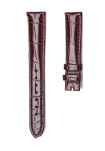 Brown Alligator Leather Watch Strap No Buckle Front View For Omega De Ville 424.10.40.20.03.001 424.13.33.20.52.002