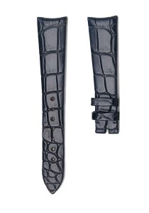 Dark Blue Alligator Leather Watch Strap Front View For Omega De Ville Tresor 428.17.36.60.04.001 428.18.36.60.11.002 428.17.36.60.05.001