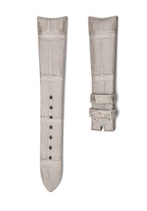 Gray Alligator Leather Watch Strap Front View For Omega De Ville Tresor 428.17.36.60.04.001 428.18.36.60.11.002 428.17.36.60.05.001