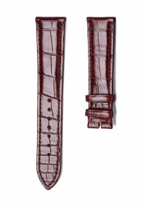 Brown Glossy Alligator Leather Watch Band With Pin Buckle Fit Omega De Ville Ref 424.13.40.20.02.001 433.33.41.21.03.001