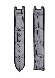 Black Alligator Leather Watch Strap For Omega De Ville Ladymatic Ref 425.68.34.20.51.001