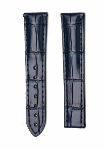 Black Alligator Leather Watch Strap Front View For Omega Speedmaster 324.38.38.50.55.001