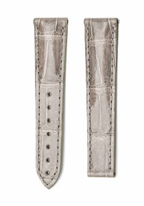 Gray Alligator Leather Watch Strap Front View For Omega Speedmaster 324.38.38.50.55.001