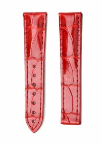 Red Alligator Leather Watch Strap Front View For Omega Speedmaster 324.38.38.50.55.001