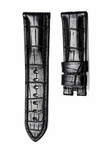 Black And Black Glossy Alligator Leather Watch Strap For Panerai Luminor Ref PAM01312 PAM00523