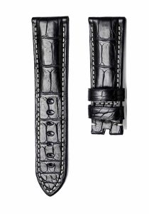 Black White Glossy Alligator Leather Watch Strap For Panerai Luminor Ref PAM01312 PAM00523