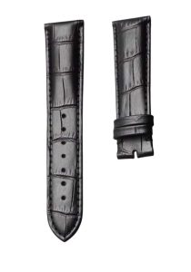 Patek Philippe Alligator Leather Watch Strap Black No Buckle Front