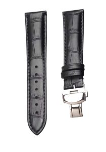 Patek Philippe Alligator Leather Watch Strap Black No Buckle Front