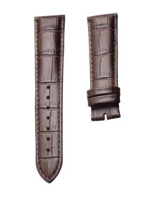 Patek Philippe Alligator Leather Watch Strap Dark Brown No Buckle Front