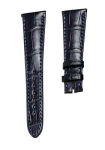 Patek Philippe Complications 5035 Alligator Leather Watch Strap Cane Grain Dark Blue Pin Buckle Front