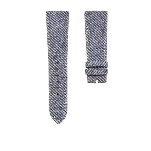 Patek Philippe Complications 5330G-001 Leather Watch Strap Denim Blue Without Buckle Front