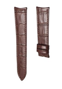 Calf Leather Brown Thin Curved End Watch Strap For Piaget Altiplano G0A31114