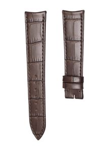 Calf Leather Dark Brown Thin Curved End Watch Strap For Piaget Altiplano G0A31114