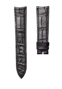 Cane Grain Alligator Black Thin Curved End Watch Strap For Piaget Altiplano G0A31114