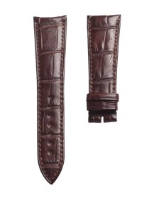 Cane Grain Alligator Brown Thin Curved End Watch Strap For Piaget Altiplano G0A31114