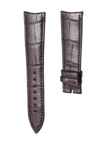 Cane Grain Alligator Dark Brown Thin Curved End Watch Strap For Piaget Altiplano G0A31114