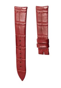 Glossy Red Bamboo Grain Cowhide Watch Strap For Piaget Altiplano G0A3910