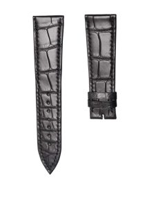 Thin Black Cane-Grain Alligator Leather Watch Strap For Piaget Black Tie Emperador G0A32120