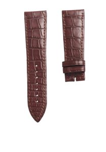 Thin Brown Cane-Grain Alligator Leather Watch Strap For Piaget Black Tie Emperador G0A32120