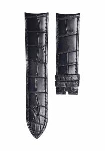 Black alligator leather watch strap without buckle for Piaget G0A39133