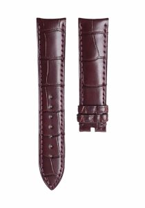 Brown alligator leather watch strap without buckle for Piaget G0A39133