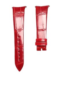Gloss Bright Red Cane Grain Alligator Watch Strap For Piaget Limelight Gala G0A38160