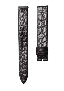 Black Round Grain Alligator Leather Watch Strap For Piaget Possession G0A35084