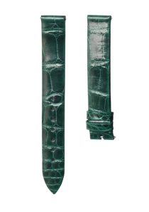 Gloss Green Cane Grain Alligator Leather Watch Strap For Piaget Possession G0A35084
