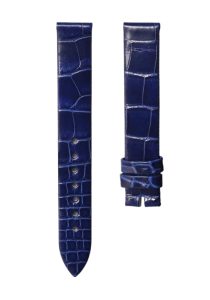 Navy Cane Grain Alligator Leather Watch Strap For Piaget Possession G0A35084