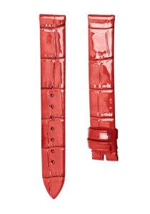 Gloss Red Cane Grain Calf Leather Watch Strap For Piaget Possession G0A35084
