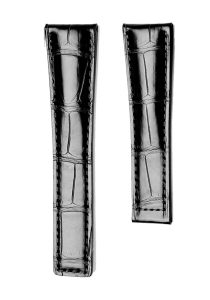 Tag Heuer Carrera WAR5011.FC6291 WAS2140.FC8176 Alligator Leather Watch Strap Black Thickness 3mm Arc End Front