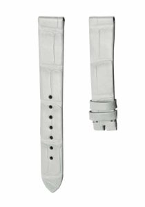 Light Blue Cane-Grain Alligator Leather Watch Strap For Tiffany & Co CT60 34mm