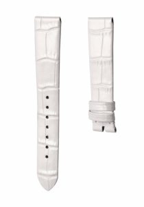 White Cane-Grain Calf Leather Watch Strap For Tiffany & Co CT60 34mm