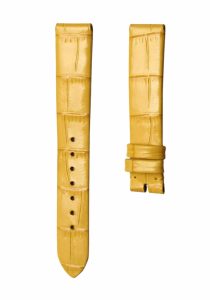 Yellow Cane-Grain Calf Leather Watch Strap For Tiffany & Co CT60 34mm