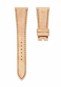 Suede Leather Watch Strap Light Brown Light Brown Liner Without Buckle For Tudor Fastrider M42000CR-0002