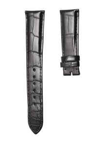 Cane Grain Alligator Leather Watch Strap Black For Tudor Glamour M56000-0006