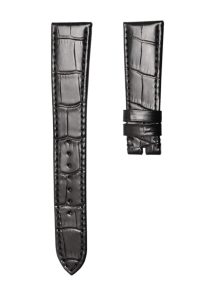 Cane Grain Calf Leather Watch Strap Black For Tudor Glamour M56000-0006