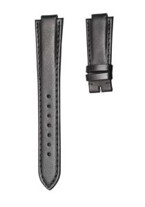 Smooth Calf Leather Watch Strap Black Black Stitch 12mm Without Buckle For Tudor Pelagos 91210N