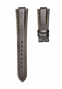 mooth Calf Leather Watch Strap Black Yellow Stitch 12mm Without Buckle For Tudor Pelagos 91210N