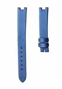 Blue vertical grain silk watch strap with pin buckle for Van Cleef & Arpels Alhambra VCARD21800