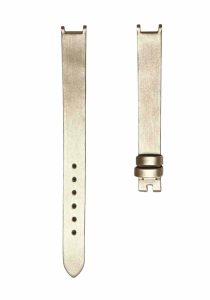 Champagne gold vertical grain silk watch strap with pin buckle for Van Cleef & Arpels Alhambra VCARD21800