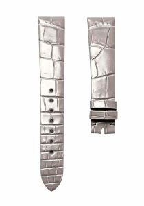 Elephant grey cane grain alligator leather watch strap for Van Cleef & Arpels Charms VCARM93500